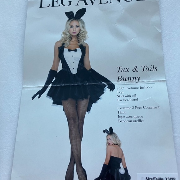Leg Avenue Black and White Tuxedo Costume - Picture 4 of 6